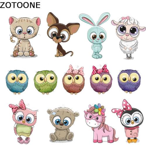 ZOTOONE Applique Patch Stripes for Clothes Unicorn Cute Animal Combination Iron on Transfers Patches for Clothing Decoration E