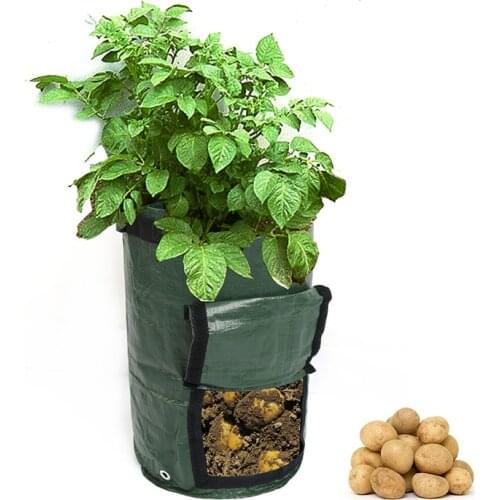 1Pcs Woven Fabric Bags Potato Cultivation Planting Garden Pots Planters Vegetable Planting Bags Grow Bag Farm Home Garden PE Bag