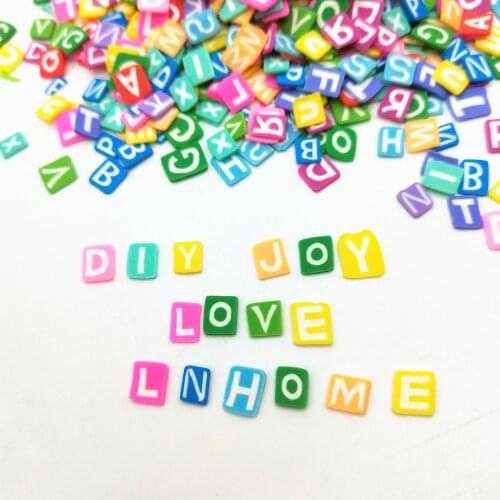 20g/lot 4mm English Letters of Alphabet Character Polymer Clay Colorful for DIY Crafts Tiny Cute Accessories Assorted