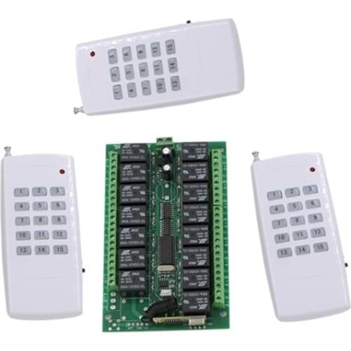 15CH DC24V RF Home Automation Remote Control Switch 315/433MHZ Transmitter and Recevier Wireless Switch Radio Smart Home Control