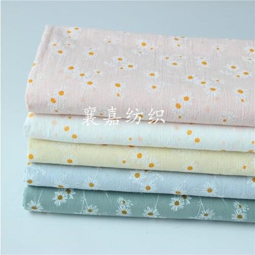 Pure Cotton Plain Thin Cotton Washed Cotton Daisy Printed Shirt Childrens Hand-Made Clothes