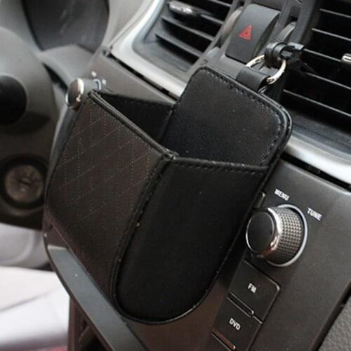 Storage Bag Small Size Convenient Micro Fiber Leather Car Air Vent Storage Pouch Accessories Car Air Outlet Sundries Pockets