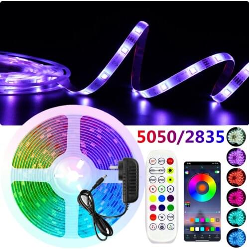 LED Strip Lights Bluetooth RGB 5050 SMD 2835 Waterproof Lamp Flexible Tape Diode luces led 5M 10M DC12V For Home furnishing