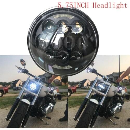 DOT Approved 5-3/4"80W LED Projector Headlight DRL Angel Eyes for Iron 883 Dyna Street Bob Motorcycles 5.75 inch headlamp