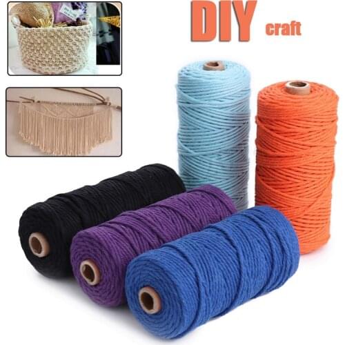 3mm Twisted-Cord Cotton Rope Colorful Twine Macrame Cord String Thread for Party Wedding Decoration DIY Handicraft Accessories