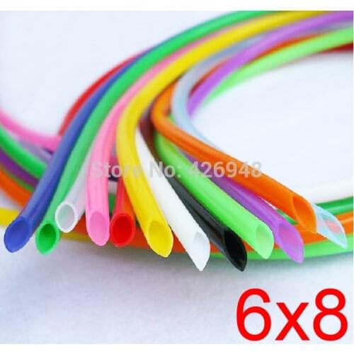 6mm ID 8mm OD 6X8 colours Silicone Rubber Tube Hose medical tubing flexible white blue black red yellow purple orange green