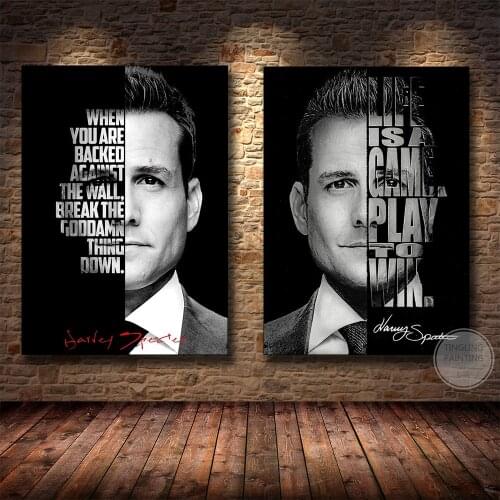 Harvey Specter Inspirational Quote Poster Canvas Painting Wall Art Prints Picture Living Home Room Decor No Frame