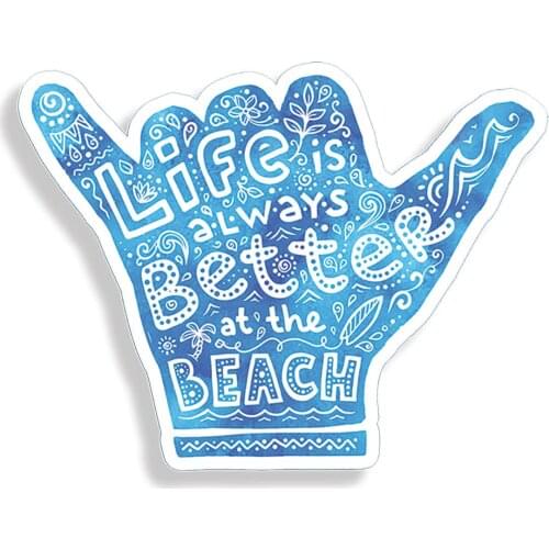 Wonderful Palm Gesture Sticker Shaka Life Beach Ocean Laptop Cup Window Bumper Decal