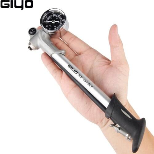 GIYO Mini Bicycle Pump With Gauge High Pressure Hand Pump Hose Air Inflator Schrader Cycling Fietspomp Shock Fork Tire Bike Pump