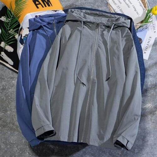 Spring and autumn jacket thin high quality casual windbreaker windbreaker hooded jacket men coat Loose jacket