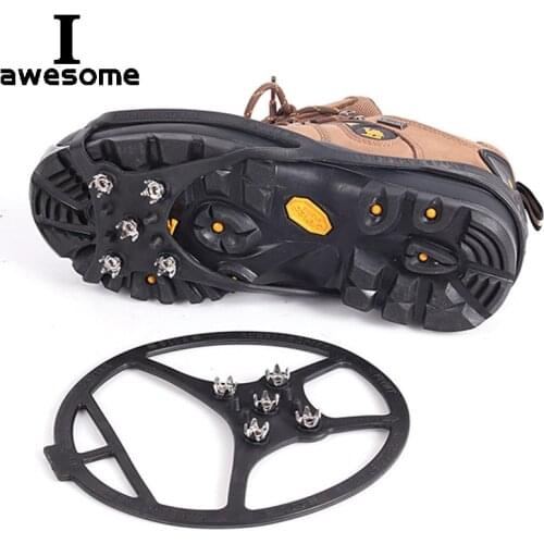 5 Teeth Nails Ice Gripper Stud Shoes For Women Men Crampons Spike Grips Cleats For Snow Studs Non-Slip Outdoor Climbing Hiking