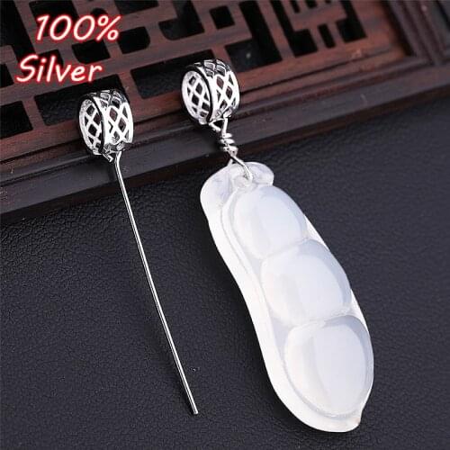 S925 Sterling Silver Color Pendant Clip Clasp Pinch Bail Pendant Connectors Bail Beads Findings DIY Jewelry Making Accessories