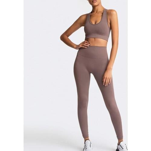 Seamless Yoga Set Women Fitness Clothing Gym Set Female Sportswear High Waist Leggings Sports Suits Long Sleeve Workout Clothes