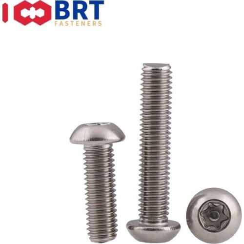 10/50pcs M1.6 M2 M2.5 M3 M4 M5 M6 M8 304 A2-70 stainless steel Six-Lobe Torx Round head anti-theft bolt Screw with column