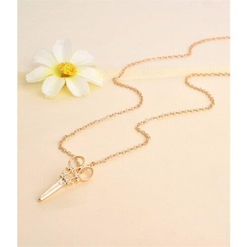 10 PCS plated necklace European fashion wholesale free shipping scissors pendant necklace gift for women