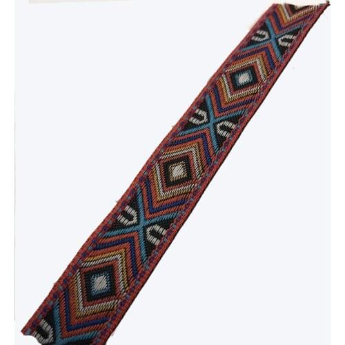 20yards/lot wide 1.8cm Woven Jacquard Ribbon Trims Geometric quadrangle design for clothing accessory LS-0770