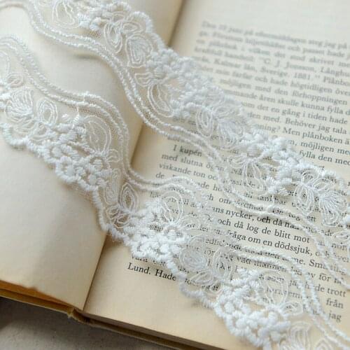 Hot sale Rice white gauze embroidery lace Vintage dress lace doll accessories