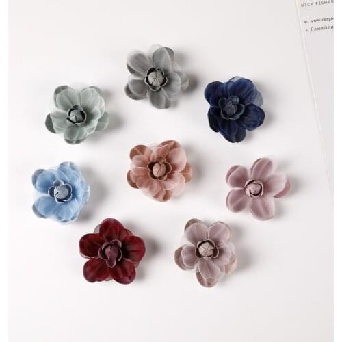 30pcs Mesh Fiber Fabric Flowers for Girl Headband petal Hairs Diy Clothes Caps Headwear Hair Accessories