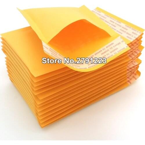 50pcs/lot Top Quality Yellow Kraft Bubble Mailers Padded Envelopes Shipping Bag Self Seal Business School Office Supplies