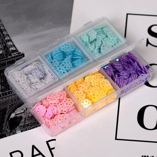 6Grid/Box PVC Confetti Glitter 3D Sequins Mixed Powder Paillettes Party Craft DIY Nail Art Wedding Decoration Sewing Accessories