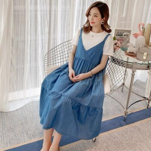 653# Maternity Clothes Stylish Sweety 2Pcs Maternity Dress Set Clothes for Pregnant Women Pregnant Women Suit