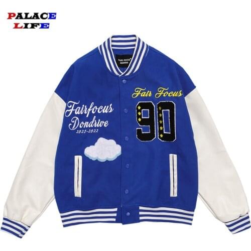 Hip Hop Patchwork Baseball Jacket Men Crocodile Letter Embroidery College Style Streetwear Harajuku Oversize Bomber Jacket Coat