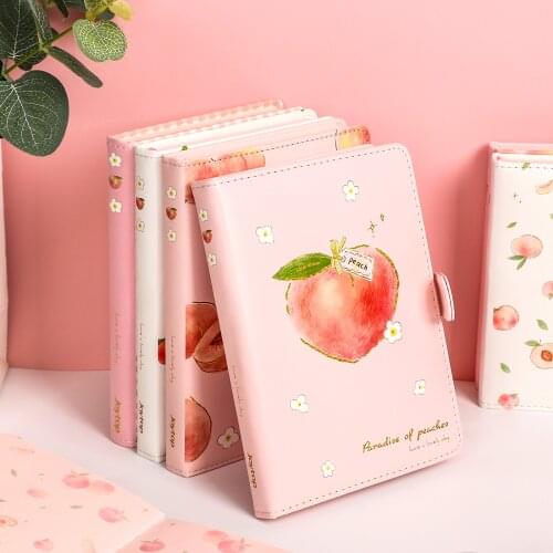 JIANWU Peach Series Magnetic Buckle A5/A6 Notebooks Notepad Pink Girly Heart Kawaii Hand Book Diary Planner Stationery Supplies