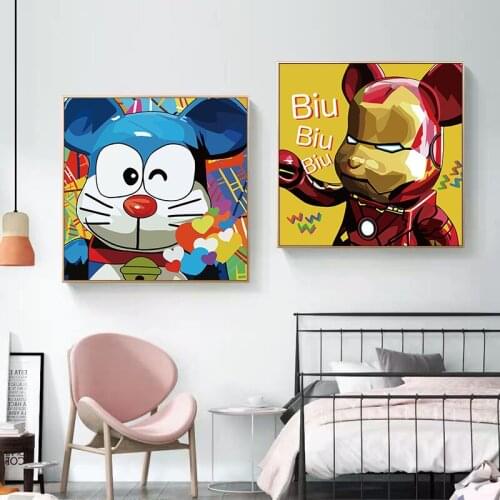 Nordic art minority cartoon children room decoration picture print canvas mural corridor porch bedroom study living room