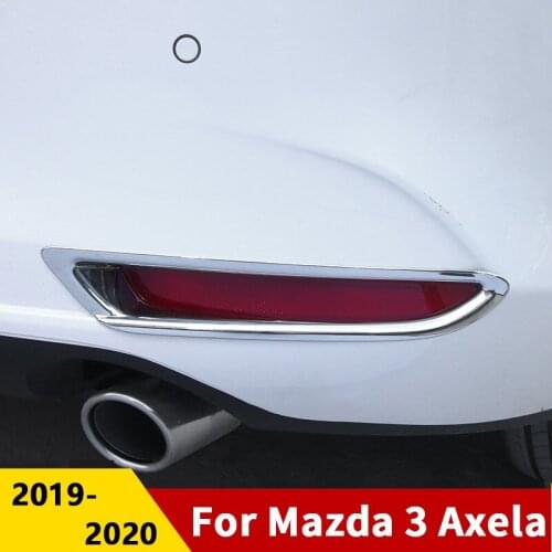 For Mazda 3 Alexa 2019 2020 ABS Chrome Car Front Rear Fog Light Lamp Cover Trim Decoration Sticker Auto Accessories