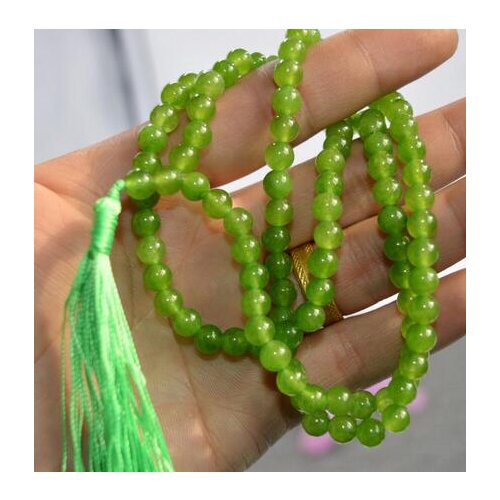 HOT Jewelry 6mm Tibetan Buddhism 108 Emerald gem stone Prayer Bead Mala Necklace