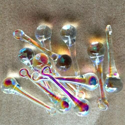 100pcs/lot 15x60mm Crystal Rainbow Glass chandelier trimming House Door window Christmas Tree Hanging Decoration wedding Lamp