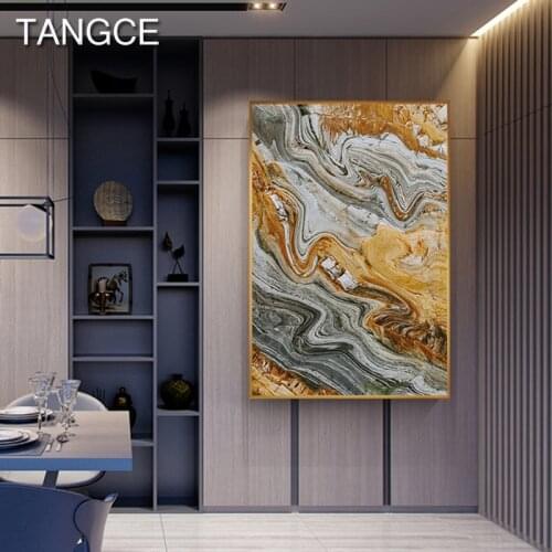 Beautiful Paint Chaos Canvas Painting Yellow Green Color Print and Poster Fashion Wall Picture for Living Room Modern Home Decor