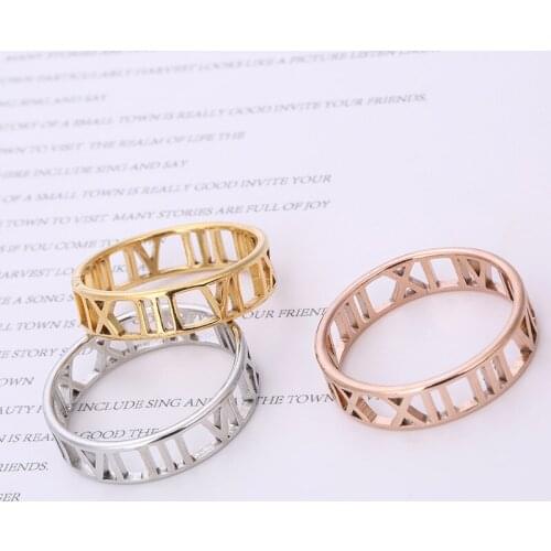Fine Jewelry Roman Number Ring Fashion Women Rings For Women Stainless Steel Jewelry For Girl Jewelry Wholesale