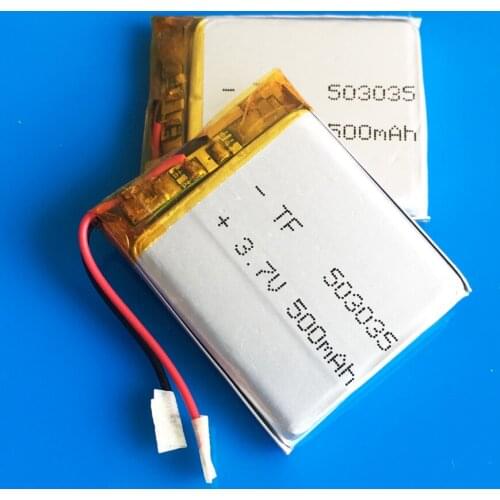 2 pcs 3.7V 500mAh 503035 Lipo battery polymer lithium rechargeable battery for MP3 MP4 GPS DVD bluetooth recorder e-book camera