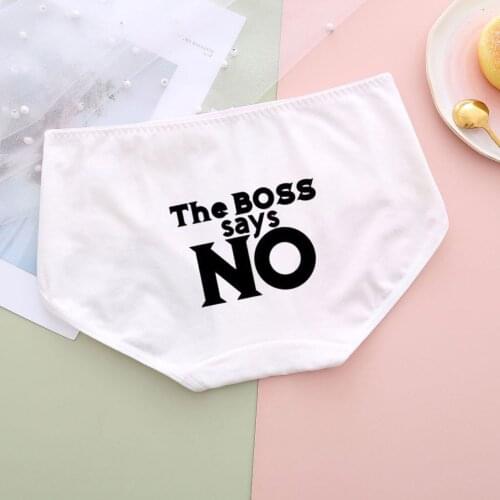 Funny Letter Printed White Physiological Underpants Women Plus Size High Waist Sanitary cotton pants menstrual panties S-3XL