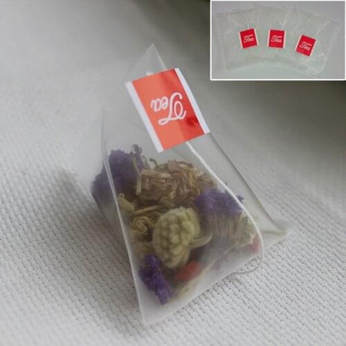 100pcs/lot Nylon Empty Pyramid Tea Bag Tea Infuser New Tea Strainer Teabags 5.5*6.8cm