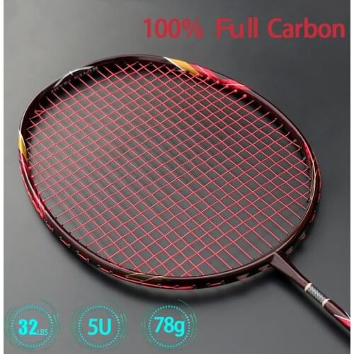 Ultra Light 5U Carbon Fiber Badminton Rackets With String Bags Max Tension 32lbs Rhombus Wind Blade Rackets Professional Racquet