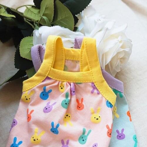 Pink Rabbit Dog Clothes Pet Cat Cartoon Bottoming Shirt Summer Puppy Vest Small Animal Pattern Dog Pullover Pet Supplies