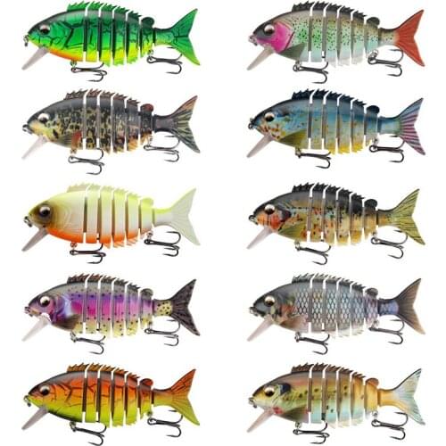 XY-41 10CM 22g Luya Knotty fishing BaitColorful 7 Segme Sking Submerged Multi-segment Simulation Sea 3D Fish Artificial Tackle