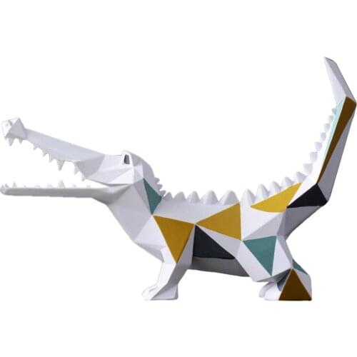 Resin Sculpture Craft Crocodile Model Animal Desktop Decoration Modern Home Decorations Handicraft Furnishings Office Crafts