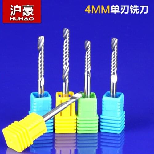 1pc 4/6mm SHK Single Flute Spiral Tools Engraving Bits Cutter Solid Carbide Endmill Cutting Wood Machine