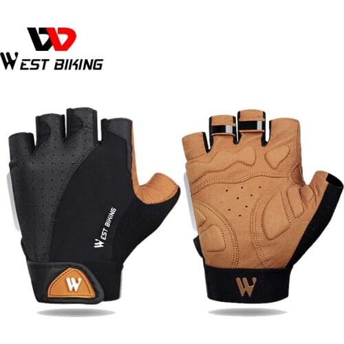 WEST BIKING Cycling Gloves Summer Sports Anti-sweat Bicycle Gloves For Men Women Anti-slip Breathable Half Finger Bike Gloves