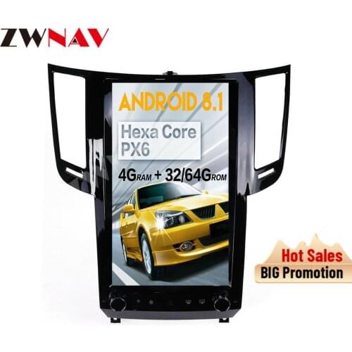 Vertical screen Android 8.1 Car Multimedia Player unit For Infiniti FX FX25 FX35 FX37 2009-2013 qx70 2013-2016 GPS Radio stereo