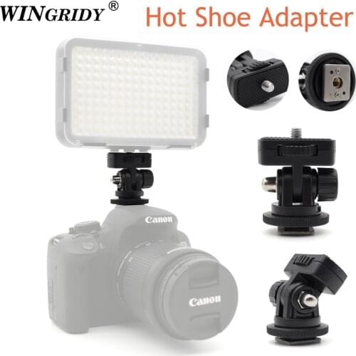 WINGRIDY Profession 1/4" Screw Hot Shoe Mount Adapter Adjustable Angle Pole For DSLR Camera Canon Nikon Flash LED Light Monitor