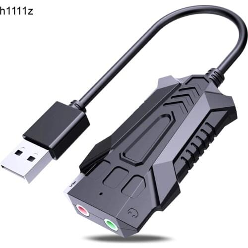 Sound Card Mini External 3.5mm USB Adapter USB to Microphone Speaker Audio Interface for PS4 Pro Computer LED USB Sound Card NEW