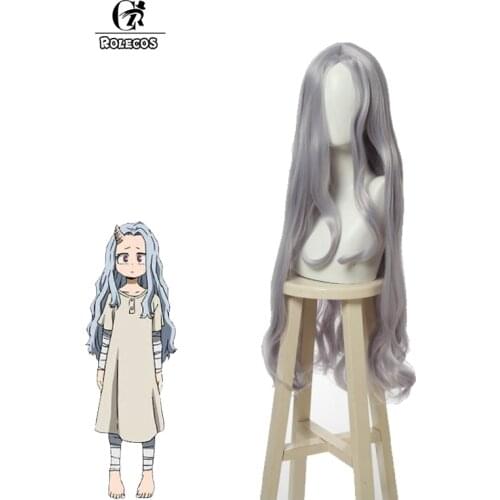 ROLECOS Anime MHA Eri Cosplay Eri Cosplay Hair Synthetic Hair Long Light Blue Cosplay Hair