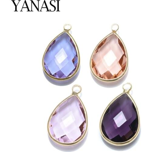 YANASI 17*11mm Ctystal Waterdrop Pendants Charms for Jewelry Making High Quality Accessories for DIY Women Necklace Earring
