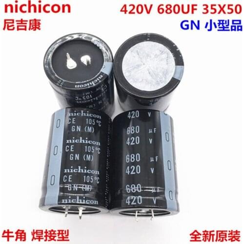 2PCS/10PCS 680uf 420v Nichicon GN 35x50mm 420V680uF Snap-in PSU Capacitor