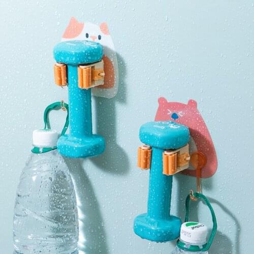 Clip Holder Non-marking Sticky Hook No Perforation Suitable For Wall Hanging Of Mop Keys Cute Cartoon Simple Home Decoration