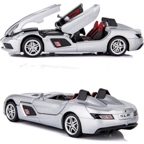 1:32 Mercedes Benz SLR Convertible Alloy Diecast Vehicles Model with Lights Sounding FunctionSports Car Boxed Toy